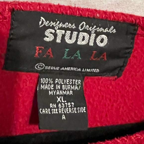 XL Vintage Embroidred Beaded Appliqué Snowmen Christmas trees Holiday Top - Picture 6 of 7